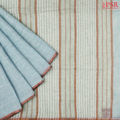Pastel Blue Linen Saree