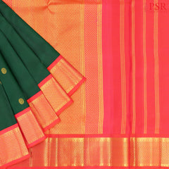 Dark Green Nine Yards Half Fine Silk Saree