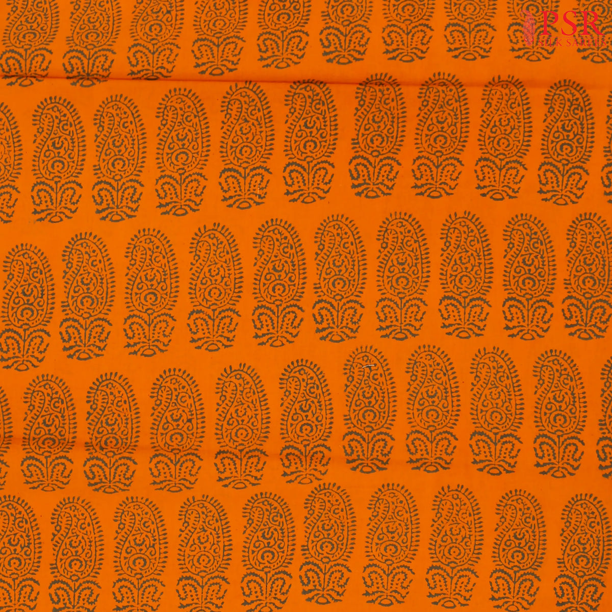 Orange Cotton Print Running Material