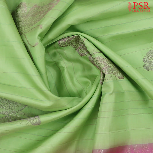 Light Parakeet Green Kanchipuram Silk Saree