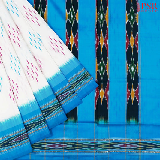 White Pochampally Silk Saree