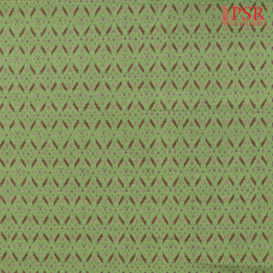 Apple Green Semi Tassar Ikkat Print Running Material