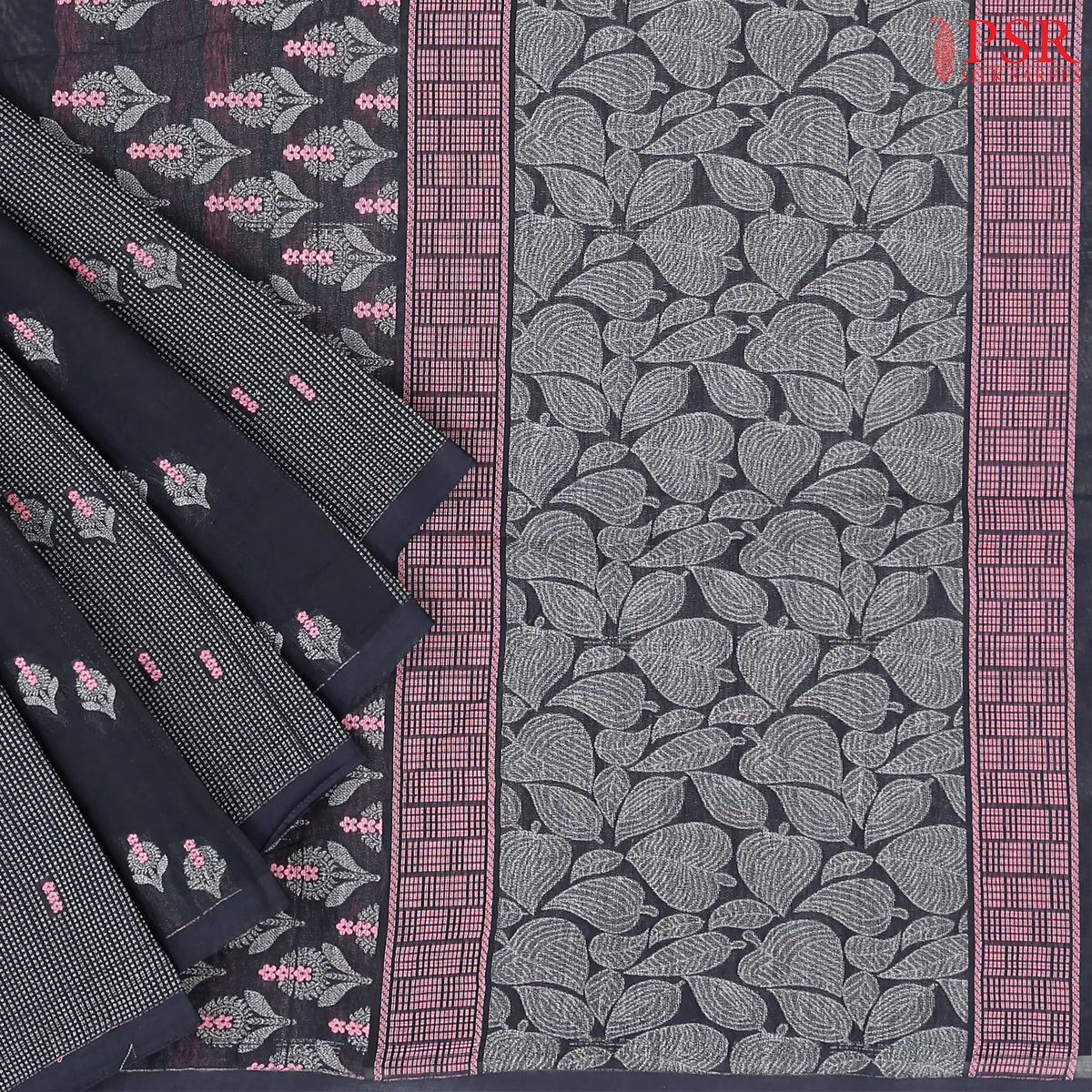 Blue Black Kovai Cotton Saree