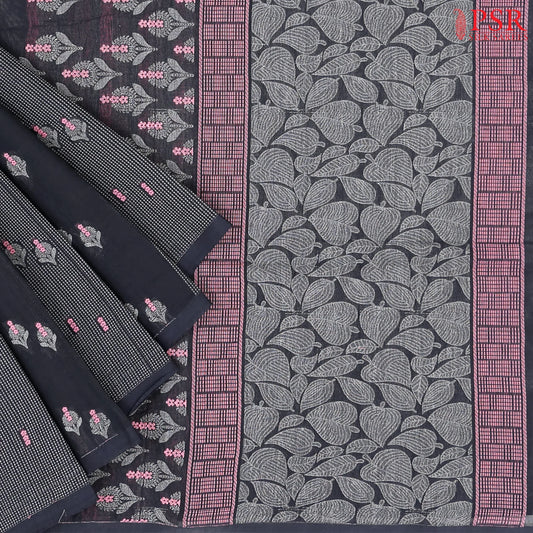 Blue Black Kovai Cotton Saree