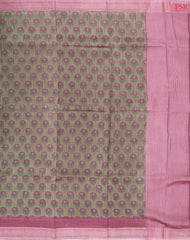 Dark Taupe Grey Munga Silk Saree