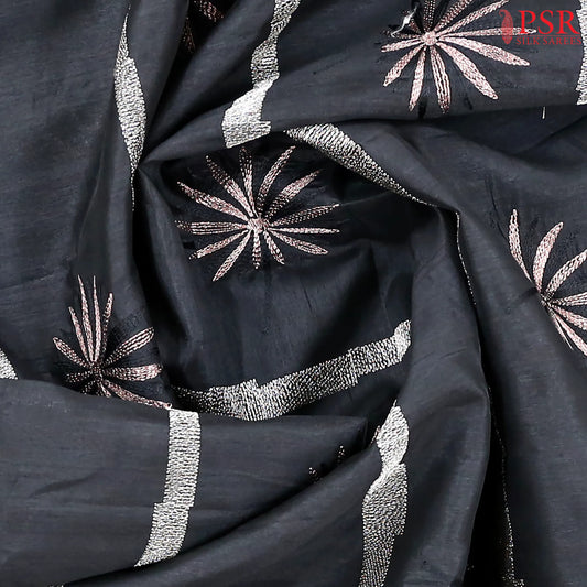Black Kosa Embroidery Saree