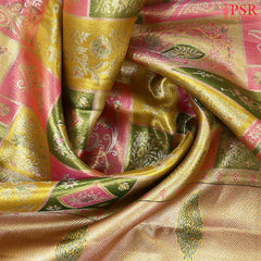 Tricolor Kanchipuram Jacquard Tissue Silk Saree
