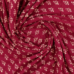 Wine Purple Cotton Print Running Material