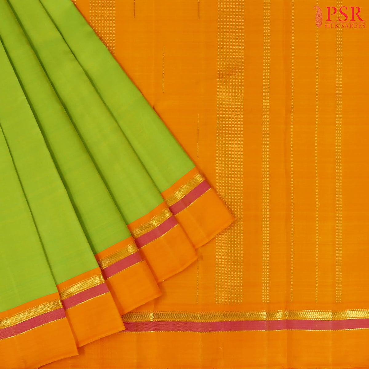 Pastel Saffron Kanchipuram Silk Saree (Copy)