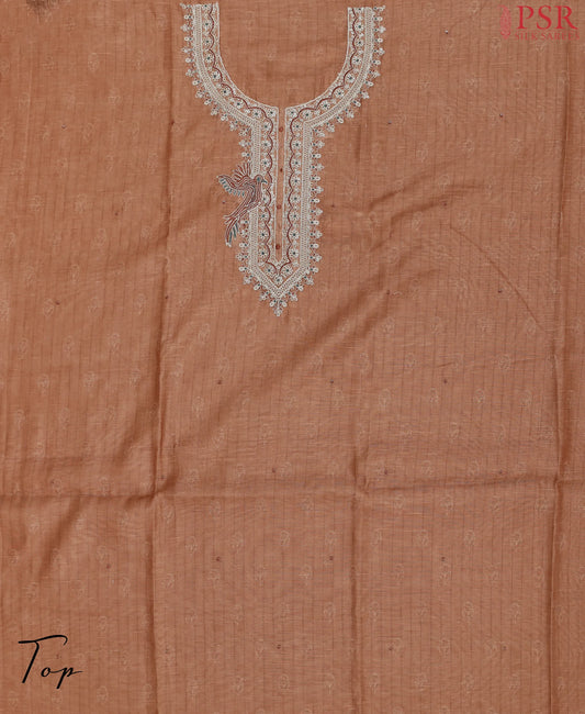 Classic Copper Silk Cotton Dress Material