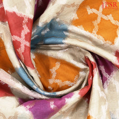 Beige & Multicolor Silk Cotton Saree