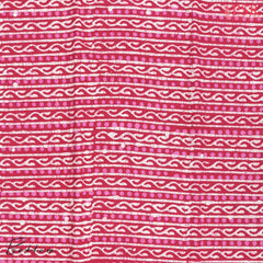 Off White & Dark Pink Batik Cotton Dress Material