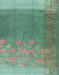 Viridian Green Chanderi Silk Cotton Saree