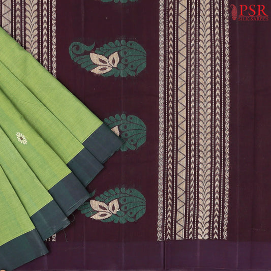Sap Green Kanchi Cotton Saree