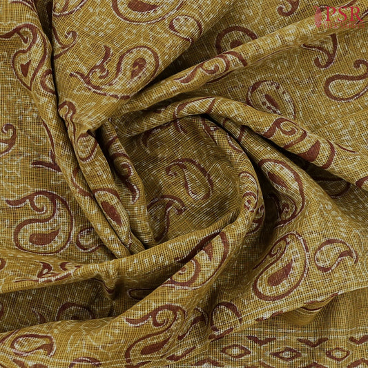 Dark Olive Mustard Kota Saree