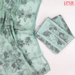 Pastel Mint Silk Cotton Dress Material