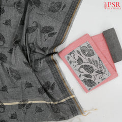 Flamingo Pink Chirala Cotton Dress Material