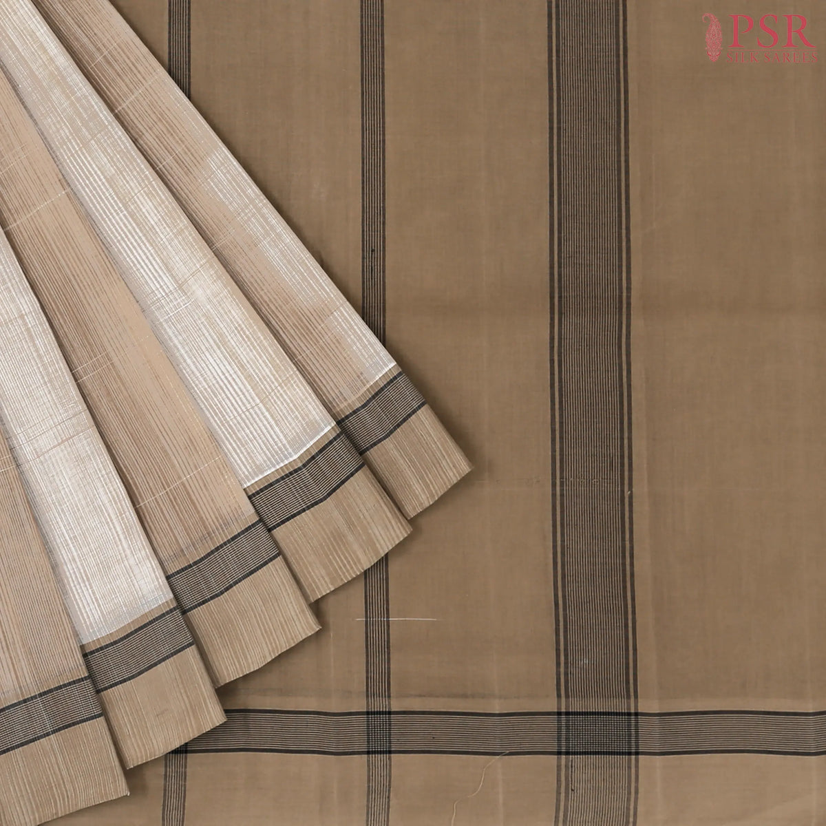 Beige & Tan Kanchi Cotton Saree