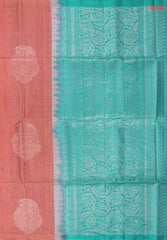 Coral Peach Soft Silk Saree