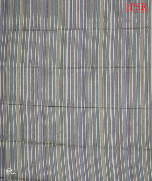 Grey Tussar Silk Dress Material