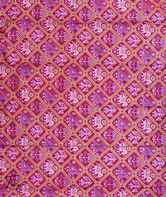 Dark Pink Soft Patola Silk Cotton Dress Material