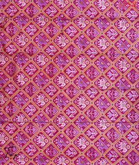 Dark Pink Soft Patola Silk Cotton Dress Material