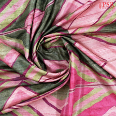 Pink & Green Semi Tussar Saree