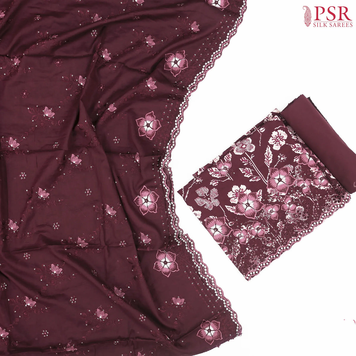 Raspberry Brown Rayon Dress Material