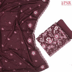 Raspberry Brown Rayon Dress Material