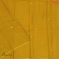 Beige & Mustard Yellow Tussar Silk Dress Material