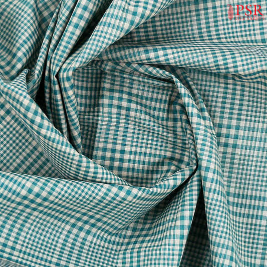 Dark Turquoise & Beige Kovai Cotton Saree