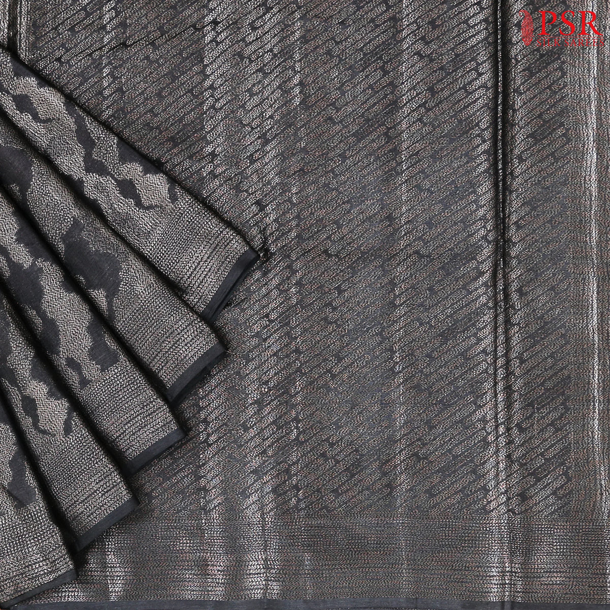 Black Banaras Tussar Silk Saree