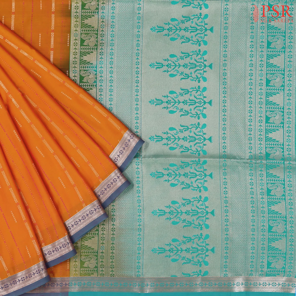 Orange Soft Art Silk Saree