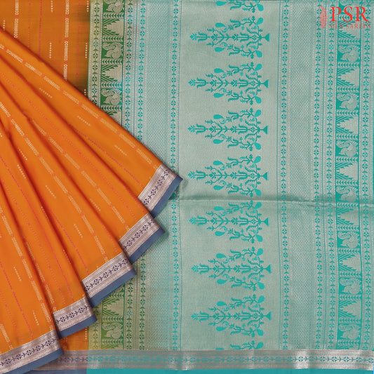 Orange Soft Art Silk Saree