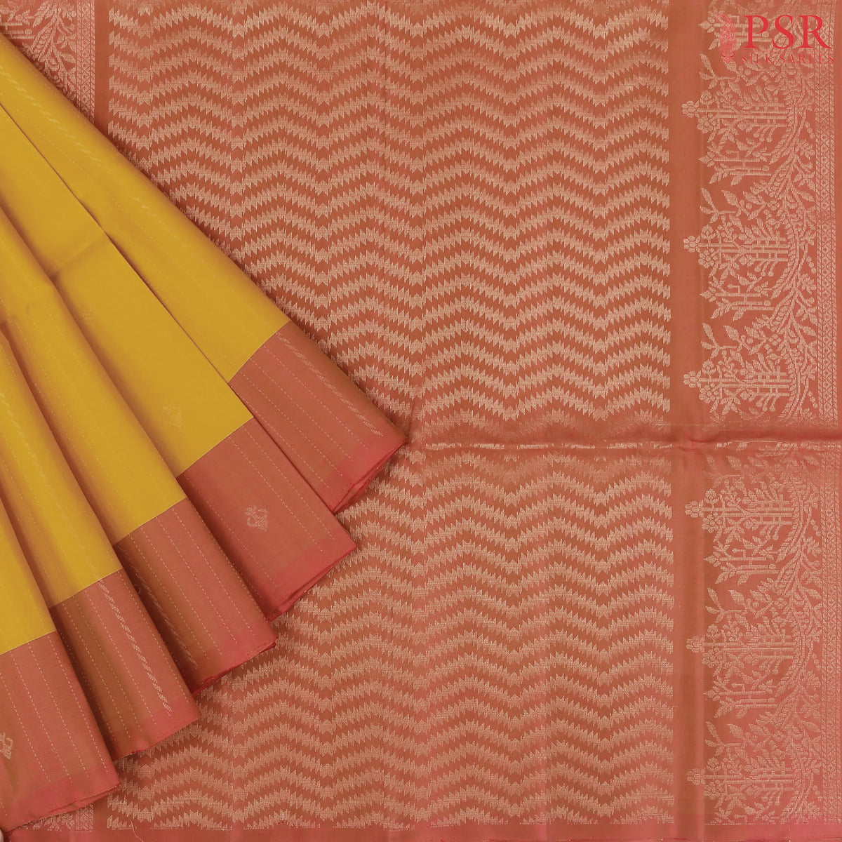 Amber Yellow Soft Silk Mix Saree