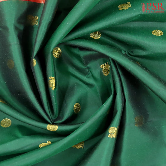 Dark Green Nine Yards Half Fine Silk Saree