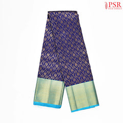 Berry Blue Kanchipuram Jacquard Silk Saree