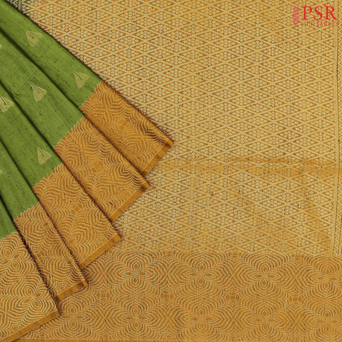 Sap Green Jute Art Silk Saree