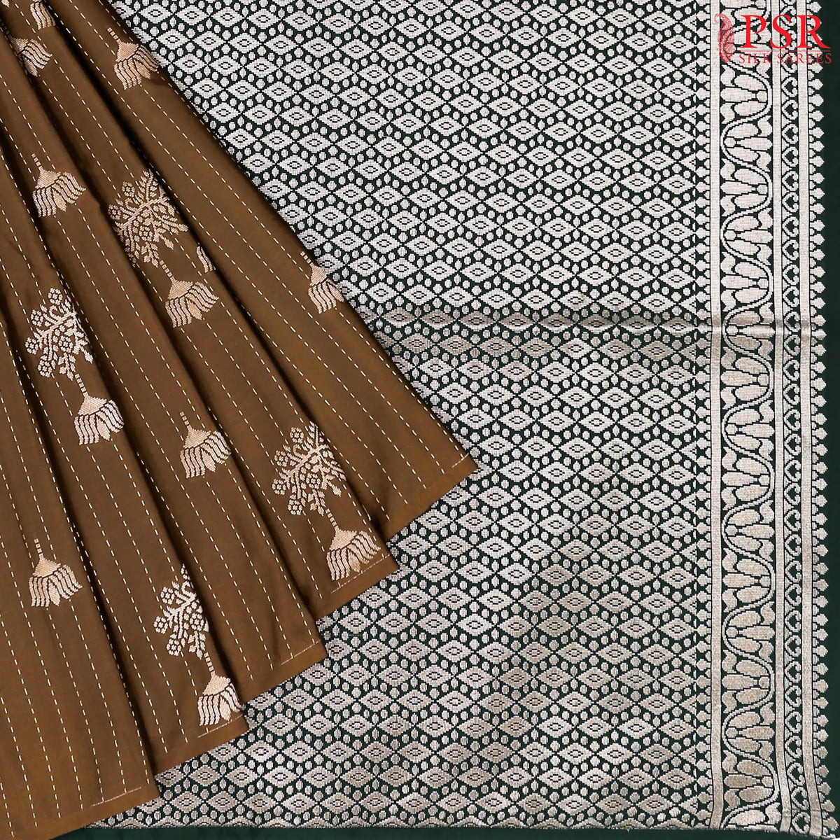 Umber Brown Soft Art Silk Saree