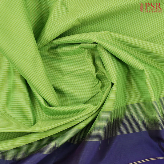 Parrot Green Cotton Silk Saree
