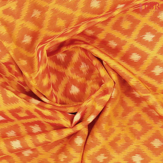 Fiery Orange Patola Silk Cotton Saree
