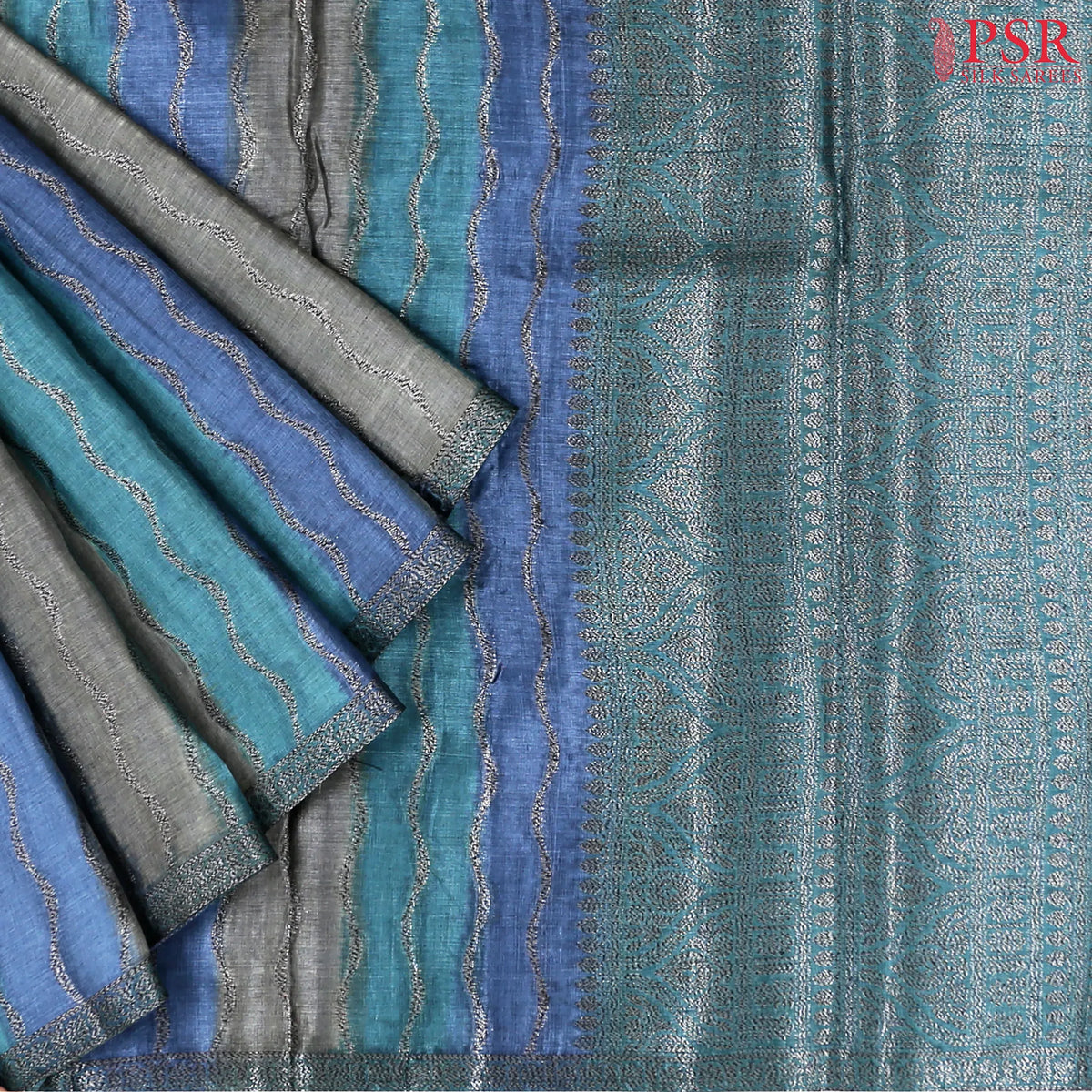 Tricolor Banaras Tussar Silk Saree