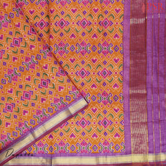 Dark Pink Soft Patola Silk Cotton Dress Material