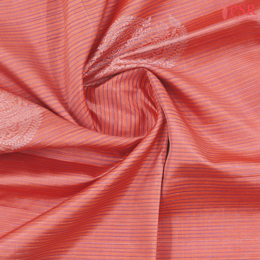 Coral Peach Soft Silk Saree