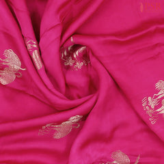 Magenta Pink Banarasi Habutai Satin Saree