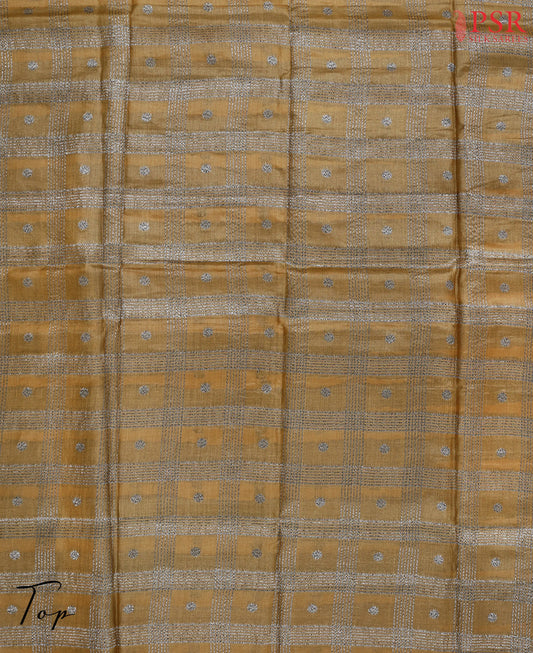 Mustard Brown Tassar Dress Material