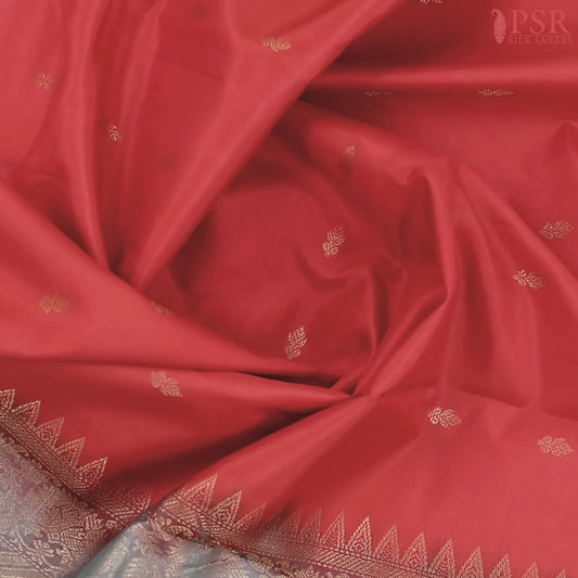 Candy Red Arani Silk Saree