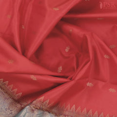 Candy Red Arani Silk Saree