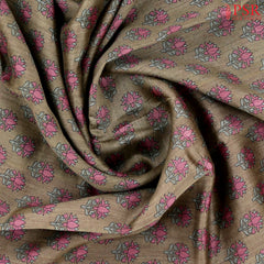 Dark Taupe Grey Munga Silk Saree