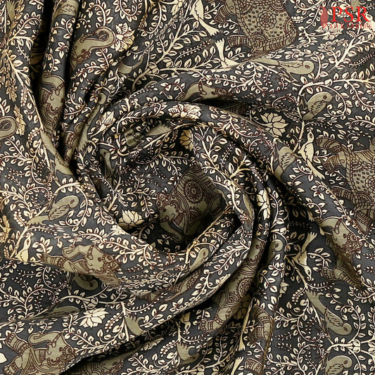 Lead Grey Chanderi Silk Cotton Saree